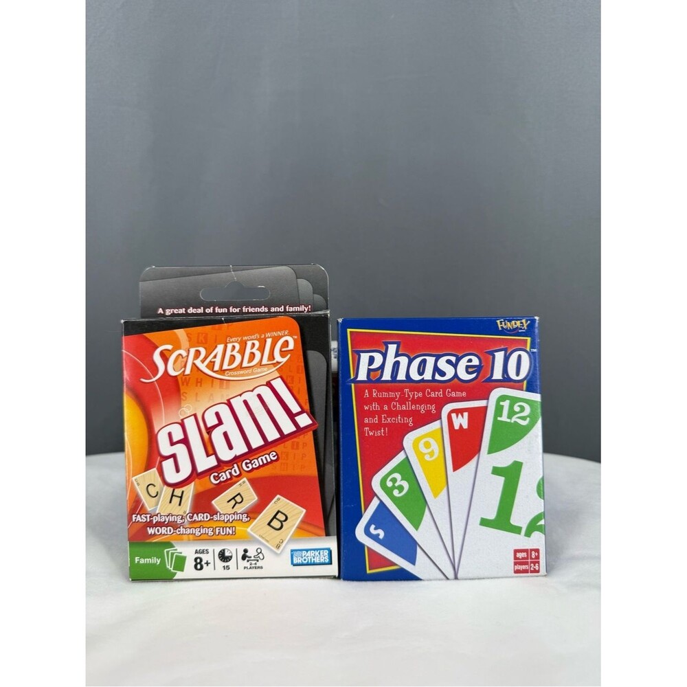 Card games scrabble and phase 10